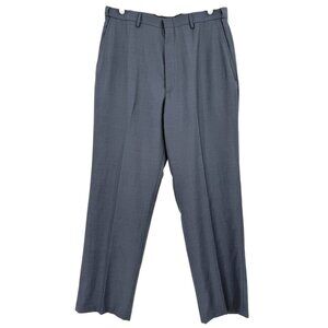 Haggar Men's Classic Fit Flat Front Navy Blue Dress Pants Sz 34X30 Comfort Waist